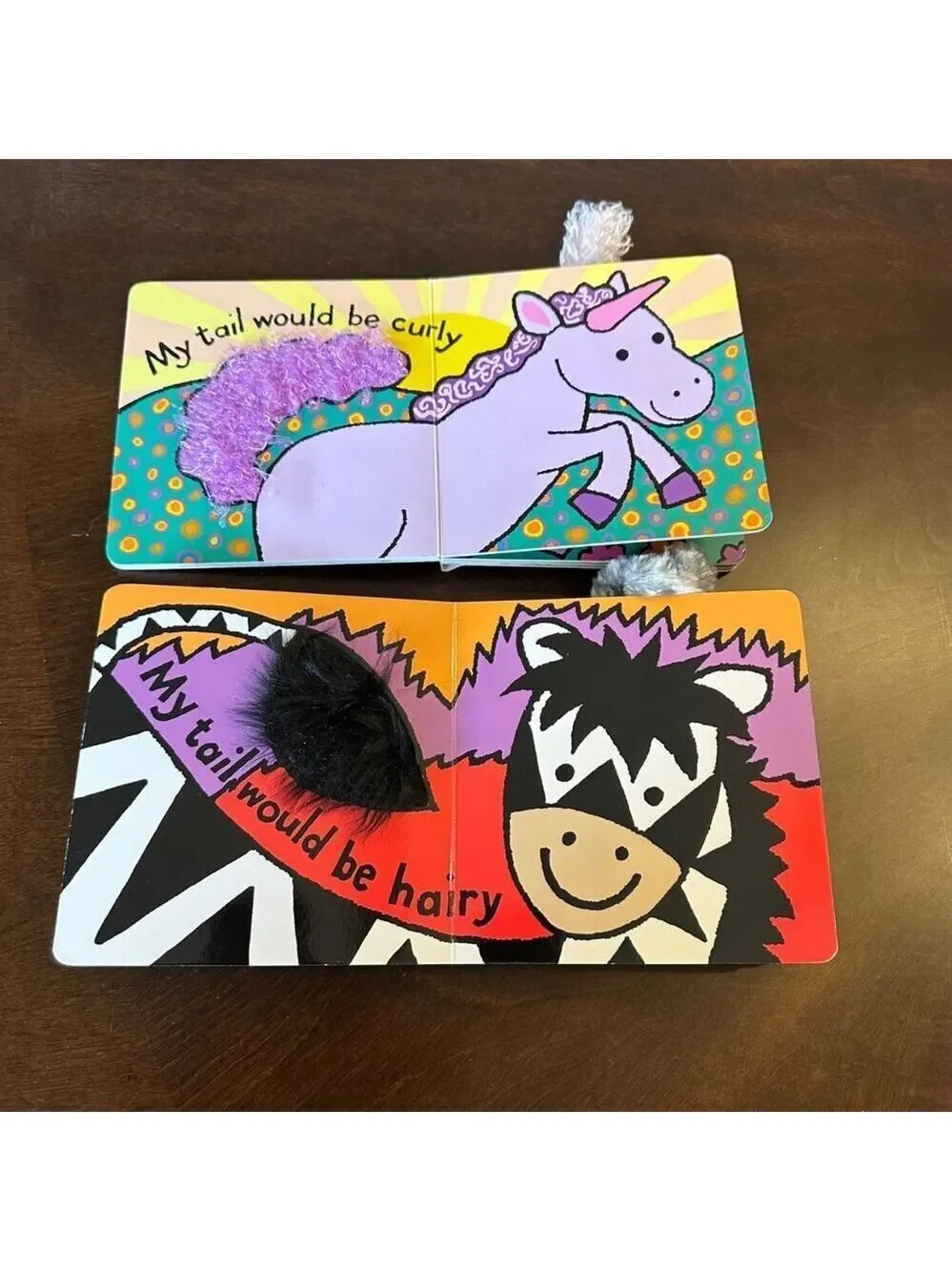 Jellycat Touch and Feel Board Books Unicorn Zebra Set Baby Sensory